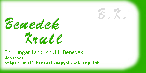 benedek krull business card